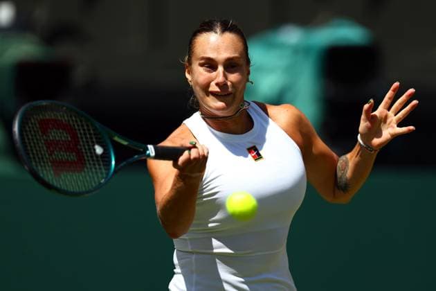 Aryna Sabalenka during her quarter final match Wimbledon Tennis Championships, Day 9, The All England Lawn Tennis and Croquet Club, London, UK - 08 Jul 2025London The All England Lawn Tennis and United Kingdom  Copyright: xJamesxMarsh Shutterstockx 15389336bf