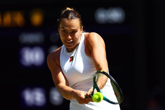 Aryna Sabalenka during her quarter final match Wimbledon Tennis Championships, Day 9, The All England Lawn Tennis and Croquet Club, London, UK - 08 Jul 2025London The All England Lawn Tennis and United Kingdom  Copyright: xJamesxMarsh Shutterstockx 15389336br