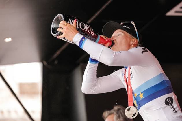 Team Sd Worx - Protime™s Wiebes Lorena celebrates his victory on the podium after winning the 3rd stage of the Giro d™Italia Women, from Vezza d™Oglio to Trento, Italy Tuesday, July 08, 2025. - cycling .  Copyright: xMarcoxAlpozzi LaPressex