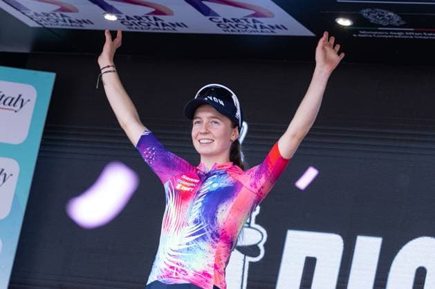 Antonia Niedermaier, keeping the White Jersey during Giro d Italia Women - Stage 3 - Vezza d Oglio Trento, Giro d Italia race in Trento, Italy, July 08 2025  Copyright: xTommasoxBerardi IPAxSportx xipa-agency.netx xx IPA_60132546 IPA_Agency_IPA60132546