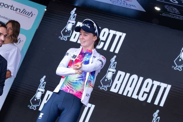 Antonia Niedermaier, keeping the White Jersey during Giro d Italia Women - Stage 3 - Vezza d Oglio Trento, Giro d Italia race in Trento, Italy, July 08 2025  Copyright: xTommasoxBerardi IPAxSportx xipa-agency.netx xx IPA_60132550 IPA_Agency_IPA60132550