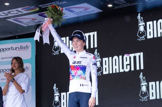 Antonia Niedermaier, keeping the White Jersey during Giro d Italia Women - Stage 3 - Vezza d Oglio Trento, Giro d Italia race in Trento, Italy, July 08 2025  Copyright: xTommasoxBerardi IPAxSportx xipa-agency.netx xx IPA_60132552 IPA_Agency_IPA60132552