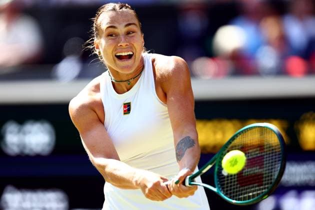 Aryna Sabalenka during her quarter final match Wimbledon Tennis Championships, Day 9, The All England Lawn Tennis and Croquet Club, London, UK - 08 Jul 2025London The All England Lawn Tennis and United Kingdom  Copyright: xJamesxMarsh Shutterstockx 15389336dp