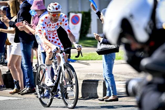 Belgian Tim Wellens of UAE Team Emirates pictured in action during the fourth stage of the 2025 Tour de France cycling, Amien Metropole - Rouen (173 km), on Tuesday 08 July 2025 in France. The 112th edition of the Tour de France starts on Saturday 5 July in Lille, France, and will finish in Paris, France on the 27th of July. POOLxJANxDExMEULENEIR  x128706468x