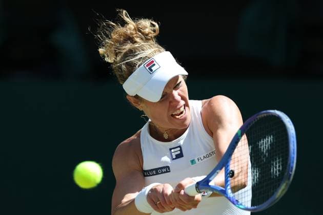 July 8, 2025, London, Celestynow, England: LAURA SIEGEMUND of Germany during the match against A. Sabalenka in quarterfinal of Championships 2025 at Wimbledon AELTC in London. Siegemund lost 6:4, 2:6, 4:6 London England - ZUMAc278 20250708_zsp_c278_044 Copyright: xMarcinxCholewinskix