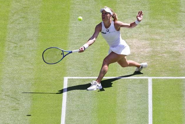 Laura Siegemund, GER, during quarterfinal of 2025 All England Lawn Tennis Championships at Wimbledon, womens singles, London, 08 07 2025