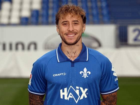 08 07 2025, xjhx, Football 2 Bundesliga, SV Darmstadt 98 photo appointment season 2025 26, Luca Marseiler SV Darmstadt 98 2 BL portrait appointment 2025 2026 Darmstadt