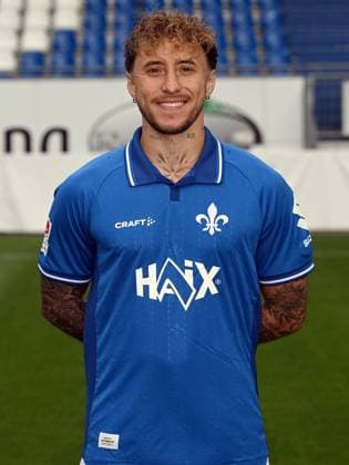 08 07 2025, xjhx, Football 2 Bundesliga, SV Darmstadt 98 photo appointment season 2025 26, Luca Marseiler SV Darmstadt 98 2 BL portrait appointment 2025 2026 Darmstadt
