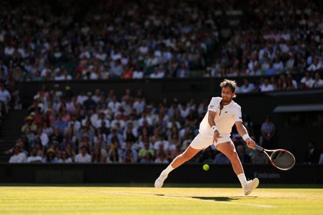 Cameron Norrie during his quarter final match Wimbledon Tennis Championships, Day 9, The All England Lawn Tennis and Croquet Club, London, UK - 08 Jul 2025London The All England Lawn Tennis and United Kingdom  Copyright: xEllaxLing Shutterstockx 15389337du