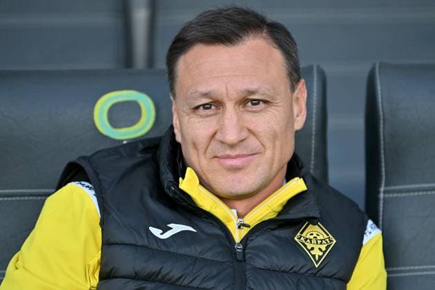 Ljubljana, Slovenia, July 8th 2025: Rafael Urazbakhtin head coach of Kairat Almaty during the UEFA Champions League, First qualifying round, 1st leg, match between Olimpija Ljubljana and Kairat Almaty at Stadium Stozice, Ljubljana, Slovenia. (Igor Kupljenik SPP) Copyright: xIgorxKupljenikx xSPPx spp-en-IgKuSp-IK5_9713