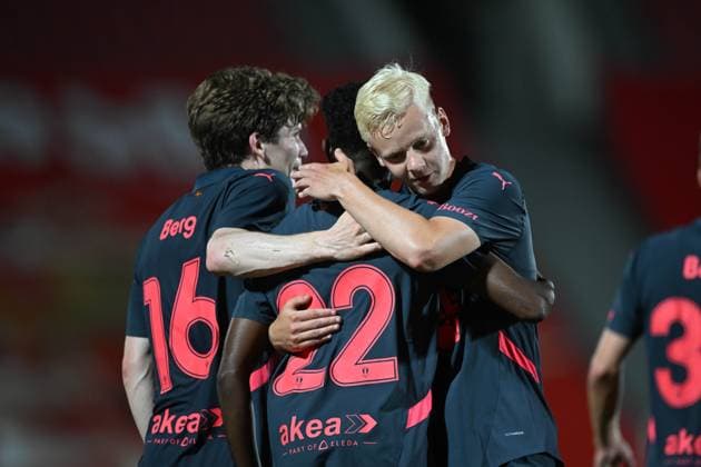 UEFA Champions League, first qualifying round. FC Iberia (GEO) - FC Malmo (SWE) UEFA Champions League, first qualifying round, first leg: FC Iberia (GEO) - FC Malmo (SWE). Oliver Berg ( 16 FC Malmö), Taha Ali ( 22 FC Malmö), Otto Rosengren ( 7 FC Malmö). 8th of July, 2025. Tbilisi, Georgia, Mikheil Meskhi stadium Tbilisi Mikheil Meskhi stadium Georgia Copyright: xTamunaxKulumbegashvilix KUL_4777