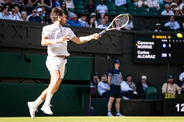 Cameron Norrie during his Wimbledon 2025 Men?s Quarter Final tennis match against Carlos Alcaraz at the All England Tennis Club in London, England (Richard Callis SPP) Copyright: xRichardxCallis SPPx spp-en-RiCa-SPP25_RiCa_08072025_22087