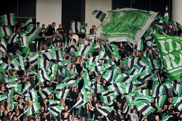 Ljubljana, Slovenia, July 8th 2025: Olimpija supporters Green Dragons during the UEFA Champions League, First qualifying round, 1st leg, match between Olimpija Ljubljana and Kairat Almaty at Stadium Stozice, Ljubljana, Slovenia. (Igor Kupljenik SPP) Copyright: xIgorxKupljenikx xSPPx spp-en-IgKuSp-IK5_9811