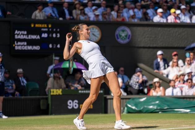 Aryna Sabalenka during her Wimbledon 2025 Women?s Singles Quarter Final match against Laura Siegemund at the All England Tennis Club in London, England (Richard Callis Sports Press Photo SPP) Copyright: xRichardxCallis SportsxPressxPhotox xSPPx spp-en-RiCaPrPh-SPP25_RiCa_08072025-1360240
