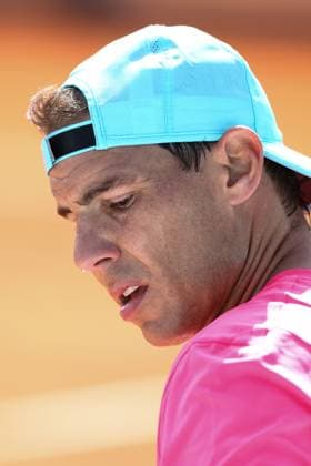 April 29, 2022, MADRID, MADRID, SPAIN: Rafael Nadal of Spain practices during the Mutua Madrid Open 2022 celebrated at La Caja Magica on April 29, 2022, in Madrid, Spain. Copyright: xOscarxJ.xBarrosox