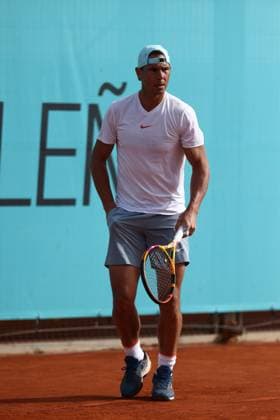 April 30, 2022, MADRID, MADRID, SPAIN: Rafael Nadal of Spain practices during the Mutua Madrid Open 2022 celebrated at La Caja Magica on April 30, 2022, in Madrid, Spain. Copyright: xOscarxJ.xBarrosox