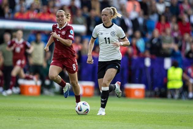 FOOTBALL: FOOTBALL FEMININ : Allemagne vs Danemark - UEFA EURO, EM, Europameisterschaft,Fussball 2025 - 08 07 2025 Lea Schüller 11 lors du match du Championnat d Europe de football fÃ minin EURO 2025 entre Allemagne et Danemark. 08 07 2025. St Jakob-Park Stadium in Basel Basel  Copyright: xElyxandroxCEGARRAx