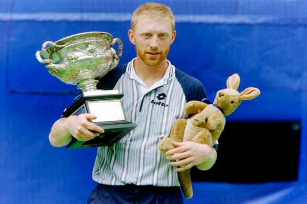 960128 Tennis, Australian Open: Boris Becker, Tyskland segrade i arets turnering. *** 960128 Tennis, Australian Open Boris Becker, Germany won this years tournament  Copyright: BILDBYRAN BB960128BB130