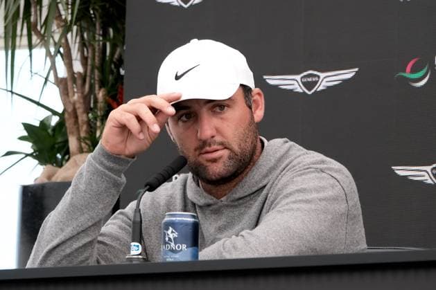 UK: The Genesis Scottish Open at The Renaissance Club, North Berwick, Scotland on 09 July 2025: Pictured: Scottie Scheffler (USA) attends a press conference, PK, Pressekonferenz at the Genesis Scottish Open 2025 at The Renaissance Club, North Berwick, Scotland North Berwick The Renaissance Club Scotland Copyright: xAlexxToddx