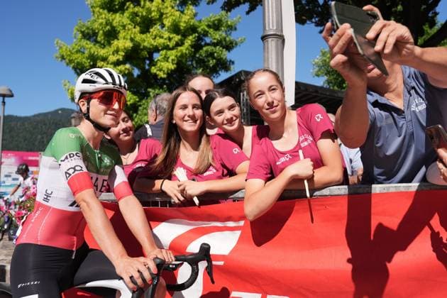 Uae Team AdqÕs Longo Borghini Elisa during the 4th stage of the Giro dÕItalia Women, from Castello Tesino to Pianezze, Italy Wednesday, July 9, 2025. - cycling .  Copyright: xMarcoxAlpozzix LaPressex