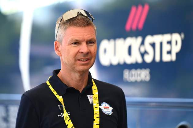 Tour de France 2025 Stage 5 CAEN, FRANCE - JULY 09 : Fore Jurgen (BEL) General manager of Soudal - Quick Step during stage 5 of the 112th edition of Tour de France an UCI World Tour 2.UWT Individual Time Trial stage for Men Elite of 33 km with start in Caen and finish in Caen on July 9, 2025 in Caen, France, 09 07 2025 ( Motordriver Kenny Verfaillie - Caen France  Copyright: xVincentxKalutx