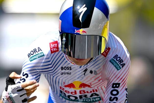 Tour de France 2025 Stage 5 CAEN, FRANCE - JULY 09 : Van Poppel Danny (NED) of Red Bull - BORA - Hansgrohe during stage 5 of the 112th edition of Tour de France an UCI World Tour 2.UWT Individual Time Trial stage for Men Elite of 33 km with start in Caen and finish in Caen on July 9, 2025 in Caen, France, 09 07 2025 ( Motordriver Kenny Verfaillie - Caen France  Copyright: xJanxDexMeuleneirx