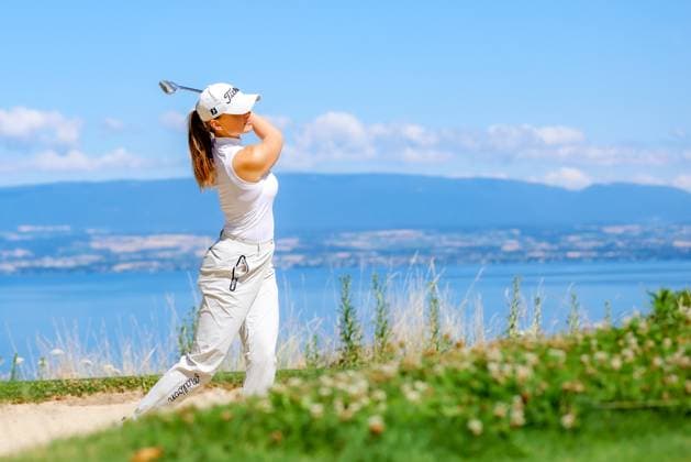 EVIAN-LES-BAINS, FRANCE - 09.07.2025: Nataliya Guseva (RUS) of The Amundi Evian Championship at the Evian Resort Golf Club on July 09, 2025 in Evian-les-Bains, France.