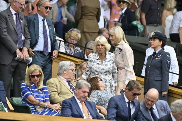 Tennis : Wimbledon -2025 - ITF - Tennis - Wimbledon - ITF - Queen Camilla dans la Royal Box GB  Copyright: xChryslenexCaillaudx xPznewzx