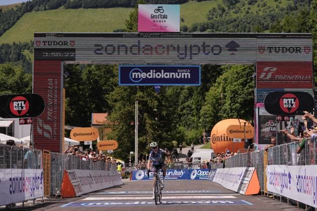 Ag Insurance - Soudal Team™s Gigante Sarah during the 4th stage of the Giro d™Italia Women, from Castello Tesino to Pianezze, Italy Wednesday, July 9, 2025. - cycling .  Copyright: xMarcoxAlpozzi LaPressex