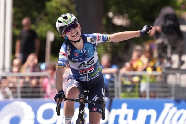Ag Insurance - Soudal Team™s Gigante Sarah during the 4th stage of the Giro d™Italia Women, from Castello Tesino to Pianezze, Italy Wednesday, July 9, 2025. - cycling .  Copyright: xMassimoxPaolone LaPressex