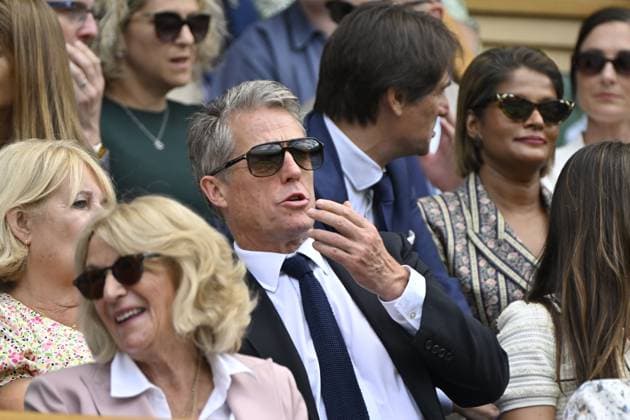 Tennis : Wimbledon -2025 - ITF - Tennis - Wimbledon - ITF - Queen Camilla dans la Royal Box Hugues Grant GB  Copyright: xChryslenexCaillaudx xPznewzx