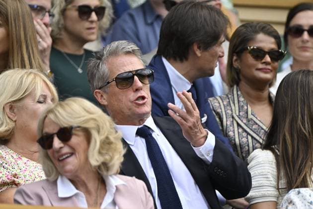 Tennis : Wimbledon -2025 - ITF - Tennis - Wimbledon - ITF - Queen Camilla dans la Royal Box Hugues Grant GB  Copyright: xChryslenexCaillaudx xPznewzx