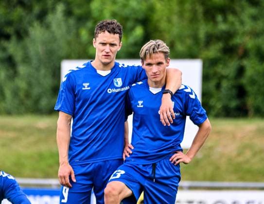 GER, 2 BL, 1 FC Magdeburg, training camp in Bad Wörishofen 09 07 2025, Stadion Am Unteren Hart, Bad Wörishofen, GER, 2 BL, 1 FC Magdeburg, training camp in Bad Wörishofen, in the picture Martijn Kaars Magdeburg, 9 , Albert Millgramm Magdeburg, 33 nordphotoxGmbHx xHafner nph00200