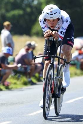 Belgian Tim Wellens of UAE Team Emirates pictured in action during stage five of the 2025 Tour de France cycling, a 33km time trial in Caen, France on Wednesday 09 July 2025. The 112th edition of the Tour de France starts on Saturday 5 July in Lille, France, and will finish in Paris, France on the 27th of July. DAVIDxPINTENS  x128767187x