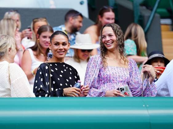 Trinity Rodman and Emma Shelton watching Ben Shelton during his quarter final match Wimbledon Tennis Championships, Day 10, The All England Lawn Tennis and Croquet Club, London, UK - 09 Jul 2025London The All England Lawn Tennis and United Kingdom  Copyright: xJavierxGarcia Shutterstockx 15389393bx