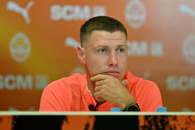 Ljubljana, Slovenia, July 9th 2025: Mykola Matviyenko of Shakhtar head coach of Shakhtar (R) during the press conference, PK, Pressekonferenz before the UEFA Europa League, First qualifying round, 1st leg, match between Shakhtar Donetsk (Ukraine) and Ilves Tampere (Finland) at Stadium Stozice, Ljubljana, Slovenia. (Natasa Kupljenik SPP) Copyright: xNatasaxKupljenikx xSPPx spp-en-NaKuSp-IK5_9841
