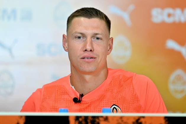 Ljubljana, Slovenia, July 9th 2025: Mykola Matviyenko of Shakhtar head coach of Shakhtar (R) during the press conference, PK, Pressekonferenz before the UEFA Europa League, First qualifying round, 1st leg, match between Shakhtar Donetsk (Ukraine) and Ilves Tampere (Finland) at Stadium Stozice, Ljubljana, Slovenia. (Natasa Kupljenik SPP) Copyright: xNatasaxKupljenikx xSPPx spp-en-NaKuSp-IK5_9848