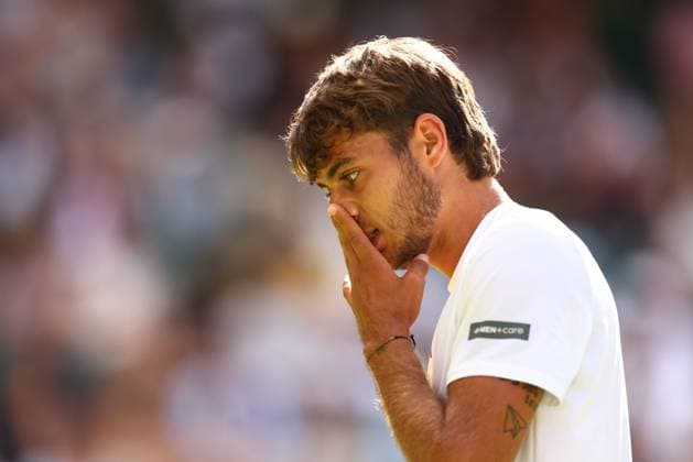Flavio Cobolli during his Quarter Final match Wimbledon Tennis Championships, Day 10, The All England Lawn Tennis and Croquet Club, London, UK - 09 Jul 2025London The All England Lawn Tennis and United Kingdom  Copyright: xJamesxMarsh Shutterstockx 15389394du