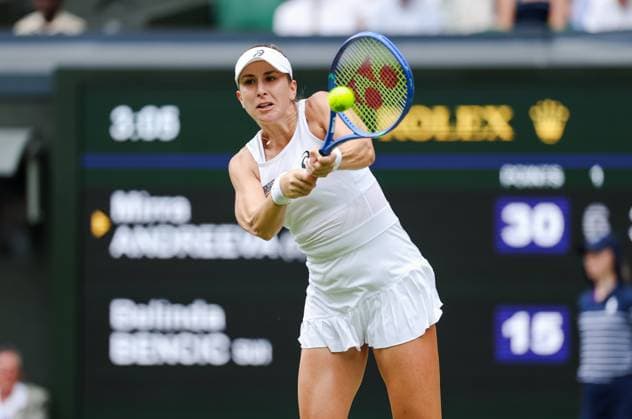 Wimbledon 2025 Day 10 Andreeva v Bencic Wimbledon Championships 2025 Day 10, 09 07 25 Ladies Singles - Quarter Final Centre Court Mirra Andreeva v Belinda Bencic Belinda Bencic in action  Copyright: xMarcxAspland ThexTimesx NINTCHDBPICT001008713293
