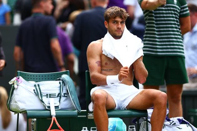 Flavio Cobolli during his Quarter Final match Wimbledon Tennis Championships, Day 10, The All England Lawn Tennis and Croquet Club, London, UK - 09 Jul 2025London The All England Lawn Tennis and United Kingdom  Copyright: xJamesxMarsh Shutterstockx 15389394fu