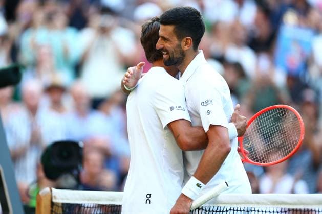 Novak Djokovic wins his Quarter Final match against Flavio Cobolli Wimbledon Tennis Championships, Day 10, The All England Lawn Tennis and Croquet Club, London, UK - 09 Jul 2025London The All England Lawn Tennis and United Kingdom  Copyright: xJamesxMarsh Shutterstockx 15389394gu
