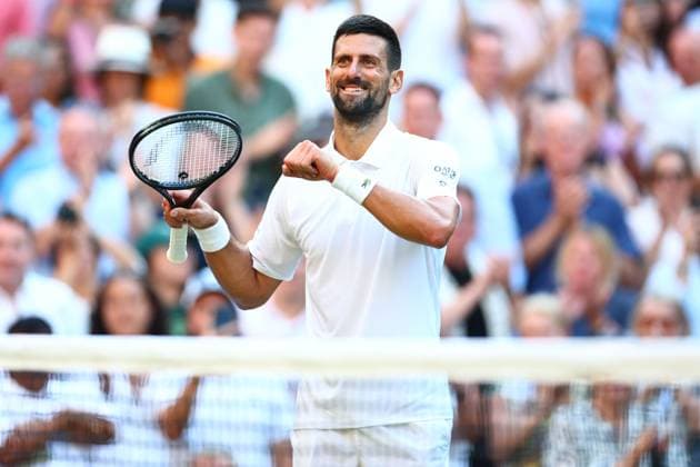 Novak Djokovic wins his Quarter Final match Wimbledon Tennis Championships, Day 10, The All England Lawn Tennis and Croquet Club, London, UK - 09 Jul 2025London The All England Lawn Tennis and United Kingdom  Copyright: xJamesxMarsh Shutterstockx 15389394gz