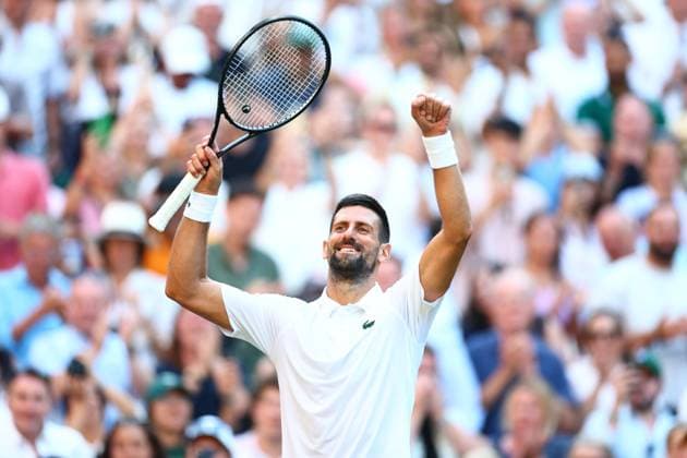 Novak Djokovic wins his Quarter Final match Wimbledon Tennis Championships, Day 10, The All England Lawn Tennis and Croquet Club, London, UK - 09 Jul 2025London The All England Lawn Tennis and United Kingdom  Copyright: xJamesxMarsh Shutterstockx 15389394he