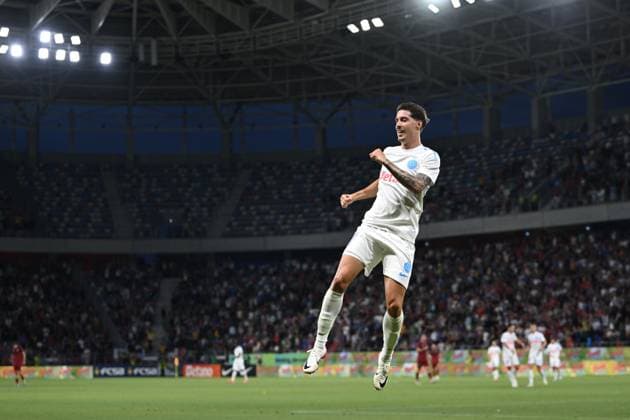 BUCHAREST - UEFA CHAMPIONS LEAGUE - FCSB - INTER CLUB D ESCALDES David Miculescu of FCSB celebrates after scoring his side first goal during the UEFA Champions League 2025 2026 First qualifying round game between FCSB and Inter Club d Escaldes, Steaua Stadium, July 09, 2025. Imago Images Alex Nicodim Copyright: xAlexxNicodimx