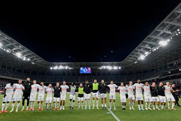 BUCHAREST - UEFA CHAMPIONS LEAGUE - FCSB - INTER CLUB D ESCALDES FCSB players react after the UEFA Champions League 2025 2026 First qualifying round game between FCSB and Inter Club d Escaldes, Steaua Stadium, July 09, 2025. Imago Images Alex Nicodim Copyright: xAlexxNicodimx