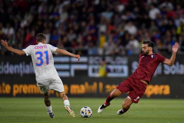 BUCHAREST - UEFA CHAMPIONS LEAGUE - FCSB - INTER CLUB D ESCALDES Victor Alondo of Inter Club d Escaldes in action during the UEFA Champions League 2025 2026 First qualifying round game between FCSB and Inter Club d Escaldes, Steaua Stadium, July 09, 2025. Imago Images Alex Nicodim Copyright: xAlexxNicodimx