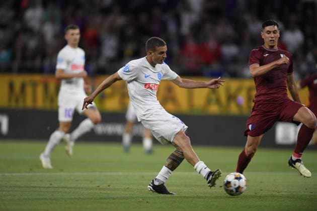 BUCHAREST - UEFA CHAMPIONS LEAGUE - FCSB - INTER CLUB D ESCALDES Juri Cisotti and Jose Muruguza in action during the UEFA Champions League 2025 2026 First qualifying round game between FCSB and Inter Club d Escaldes, Steaua Stadium, July 09, 2025. Imago Images Alex Nicodim Copyright: xAlexxNicodimx
