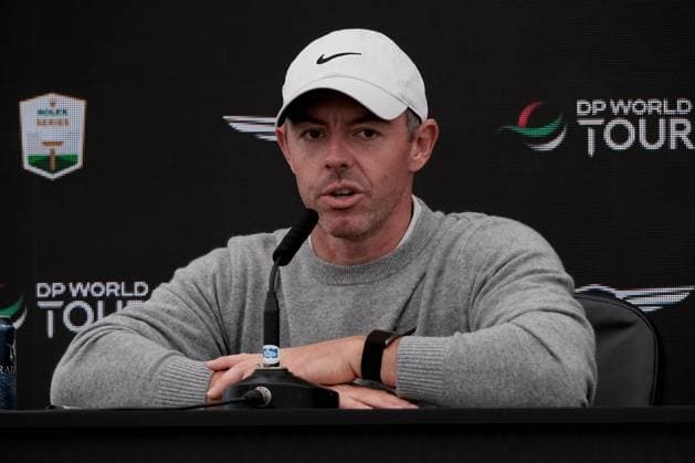 UK: The Genesis Scottish Open at The Renaissance Club, North Berwick, Scotland on 09 July 2025: Pictured: Rory McIlroy (Northern Ireland) attends a press conference, PK, Pressekonferenz at the Genesis Scottish Open 2025 at The Renaissance Club, North Berwick, Scotland North Berwick The Renaissance Club Scotland Copyright: xAlexxToddx