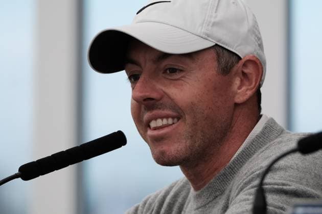 UK: The Genesis Scottish Open at The Renaissance Club, North Berwick, Scotland on 09 July 2025: Pictured: Rory McIlroy (Northern Ireland) attends a press conference, PK, Pressekonferenz at the Genesis Scottish Open 2025 at The Renaissance Club, North Berwick, Scotland North Berwick The Renaissance Club Scotland Copyright: xAlexxToddx