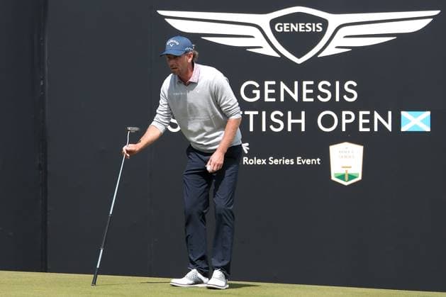 UK: The Genesis Scottish Open at The Renaissance Club, North Berwick, Scotland on 10 July 2025: Pictured: Marcel Siem (Germany) on the 18th green during the first round of the Genesis Scottish Open 2025 at The Renaissance Club, North Berwick, Scotland North Berwick The Renaissance Club Scotland Copyright: xAlexxToddx